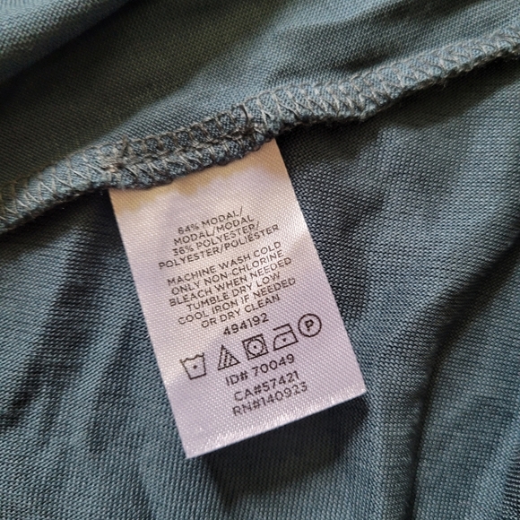 LOFT Greenish Blue Wrap Front Long Sleeve With Adjustable Tie Size Women's XS - Picture 8 of 8